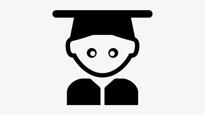 Student With Graduation Hat Vector - Young Icon Black, transparent png #142377