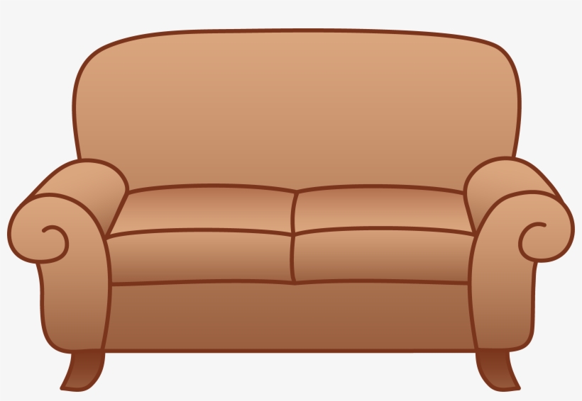 Beige Living Room Sofa - Couch Clipart, transparent png #143141