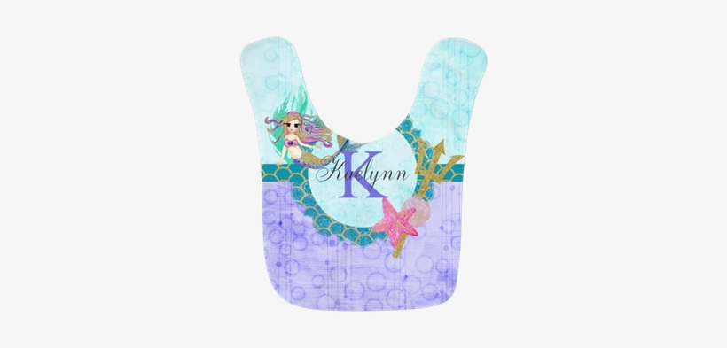 Personalized Monogram Mermaid Polyester Baby Bib - Personalized Monogram Mermaid Round Ornament, transparent png #143186