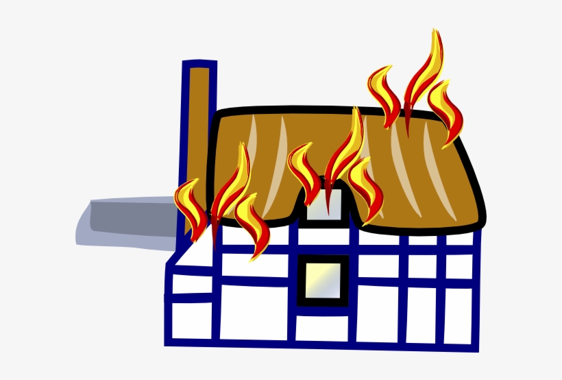House Clipart Fire - Burning House Clip Art, transparent png #143582