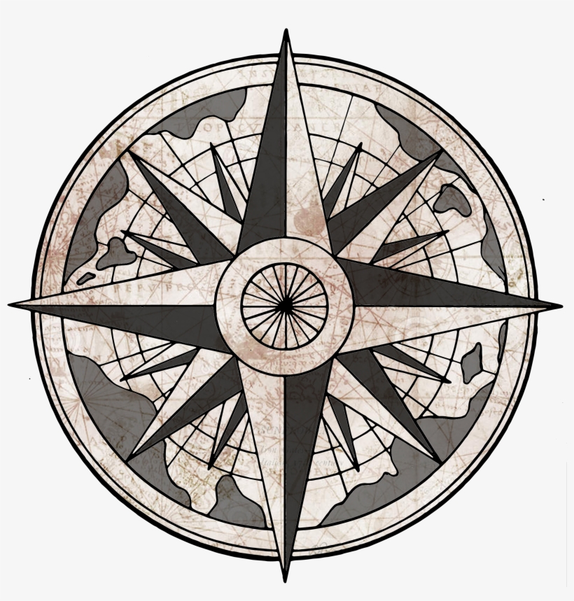 Rose Gm Info - Old Compass Drawing Transparent, transparent png #143762