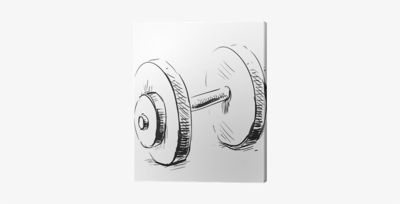 Gum Weight Dumbbell Cartoon Icon Canvas Print - Weight Sketch, transparent png #143817