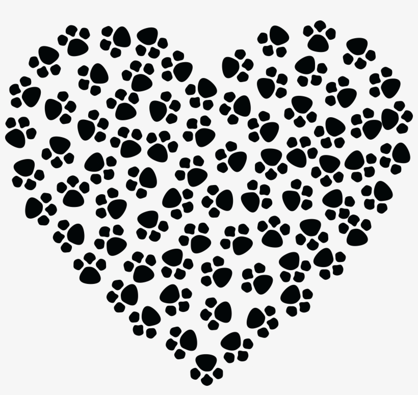 Vector Library Stock Prints Big Image Png - Paw Print Heart Clipart, transparent png #143839
