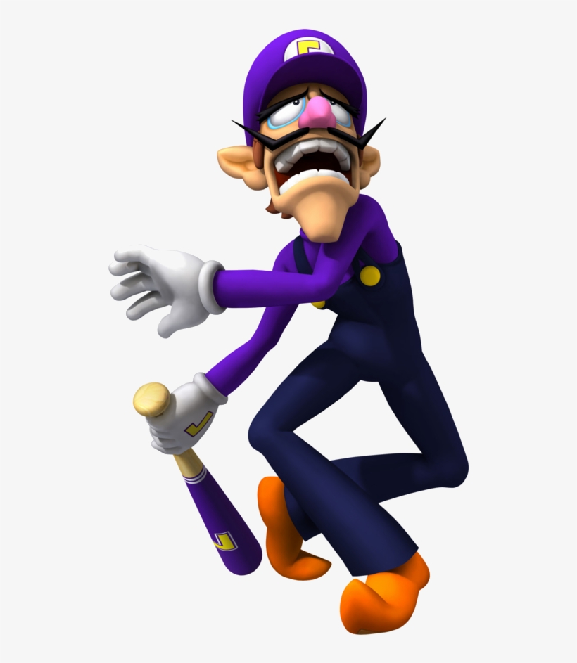 Waluigi - Mario Super Sluggers, transparent png #143976