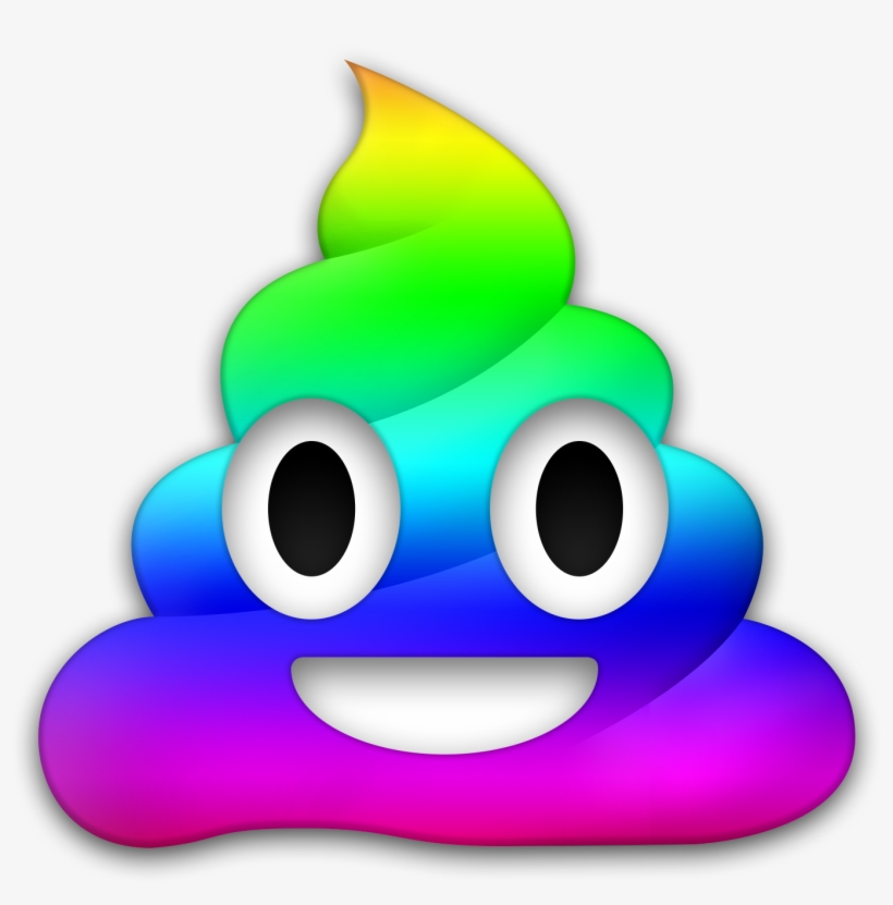 Poop Emoji Png - Rainbow Poop Emoji Png, transparent png #144462