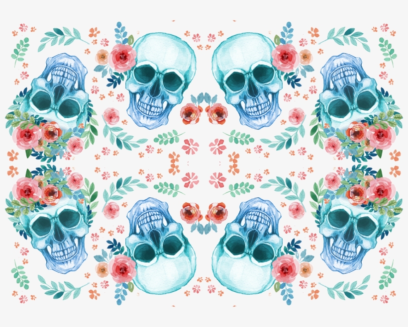 Pink Skull Flower Gothic Pretty Womens Round Necklace, transparent png #144872