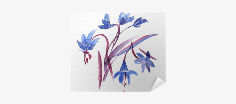 Watercolor Spring Blue Flowers On White Background - Watercolor Painting, transparent png #145418