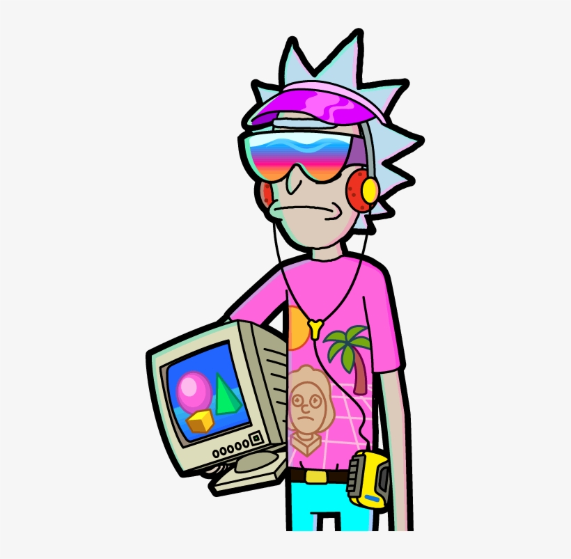 Vaporwave Rick, transparent png #145440