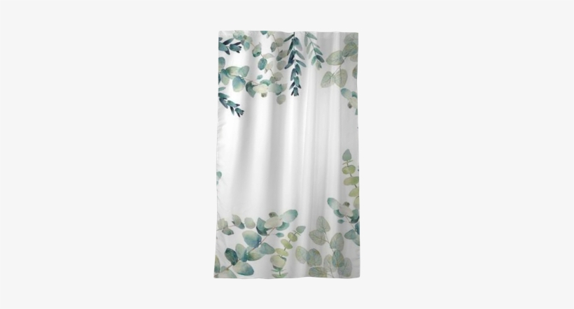 Watercolor Eucalyptus Card Design - Window Valance, transparent png #145679