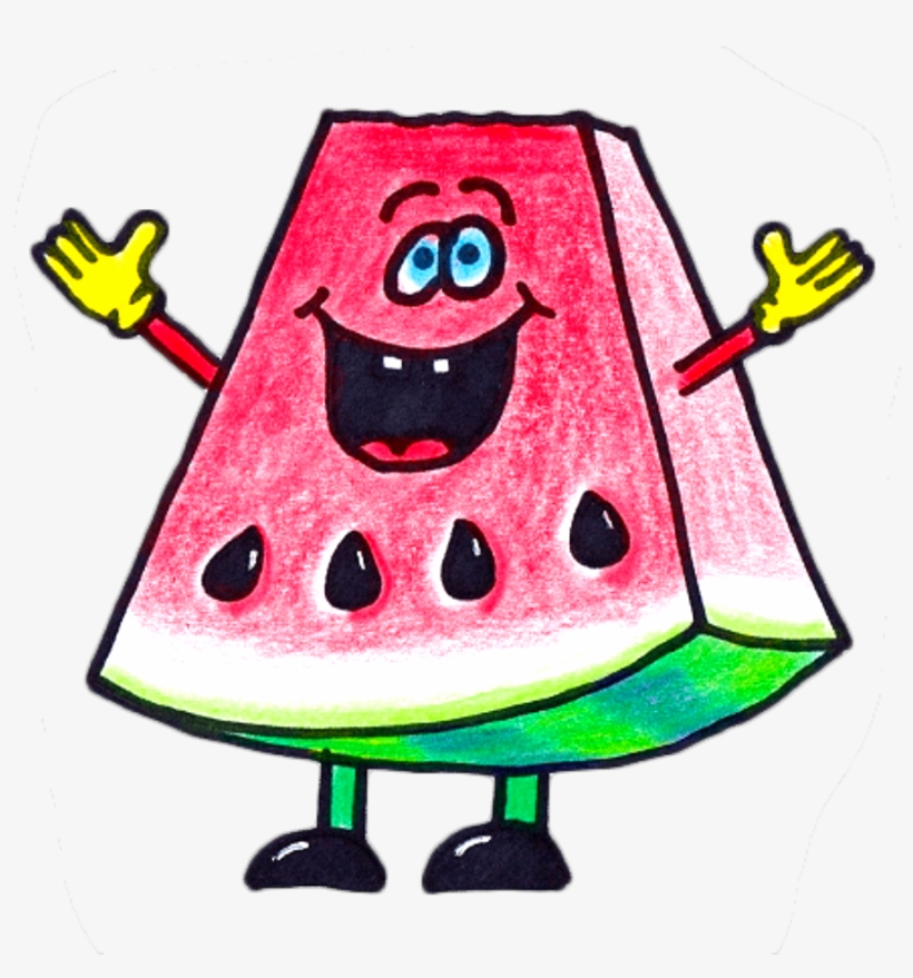 Ftestickers Watercolor Clipart Watermelon Cute - Watermelon Man Png, transparent png #146033