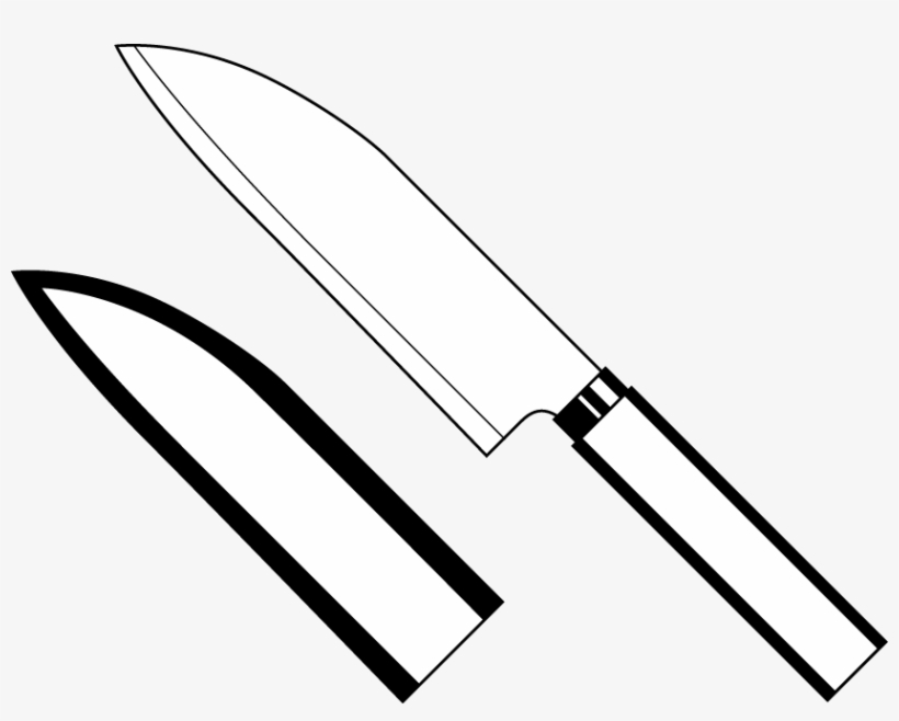 Knife Clip Art - Knife Black In White, transparent png #146409