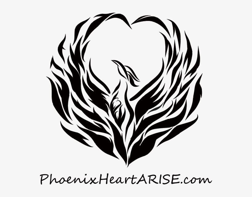 Logo Phoenix Heart In Heart 4×4 Image Transparent Background - Phoenix Bird Images Black And White, transparent png #146559
