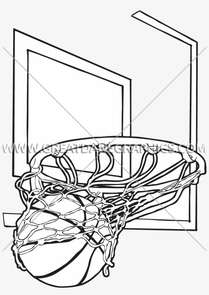 Basketball Net Drawing At Getdrawings - Basketball Hoop Swish Drawing, transparent png #146584