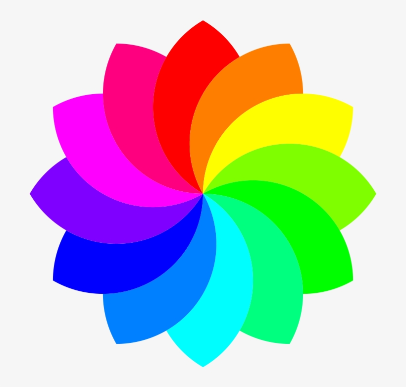 12 Football Petal Flower Free Vector - Rainbow Flower Clipart, transparent png #147623