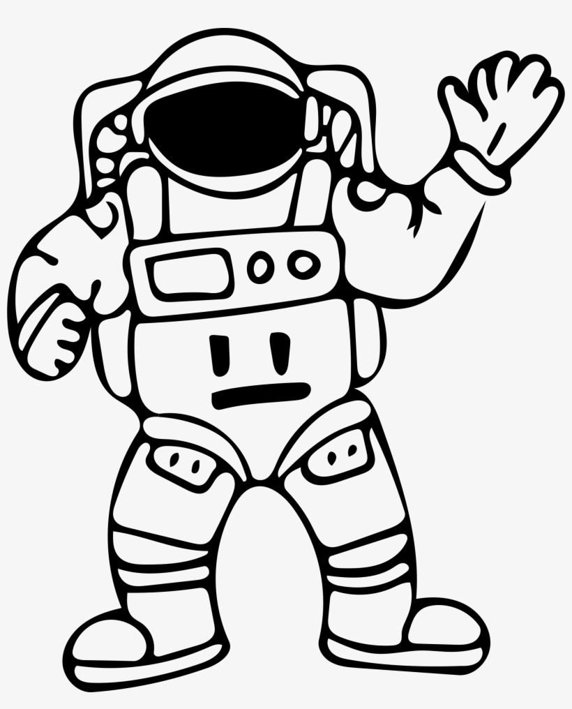 Graphic Free Library Clipart Astronaut Outline Big - Outline Image Of Astronaut, transparent png #147674