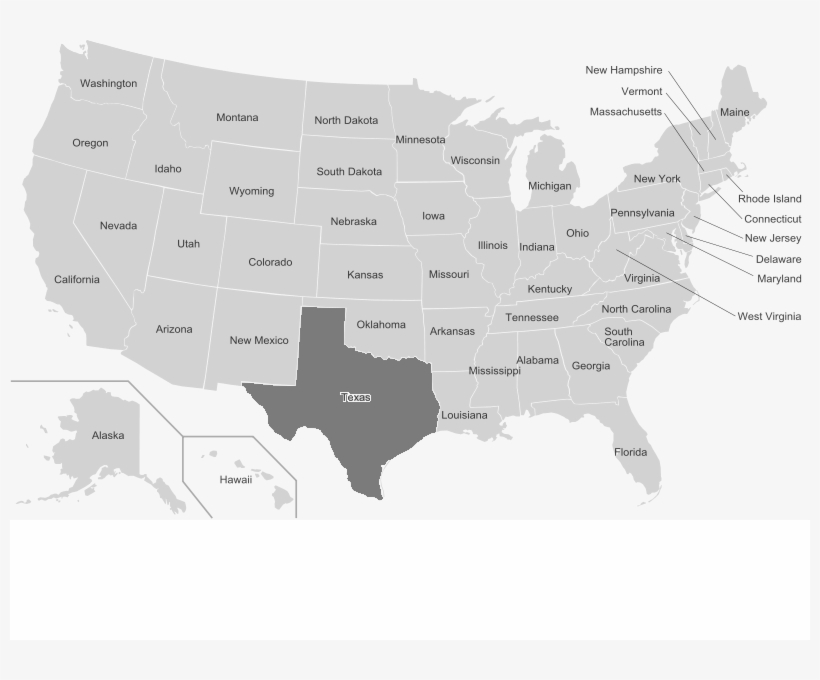 Texas On American Map Us Map Texas Highlighted - Vwaq United States Of America Map Decal Wall Art  Us - Free Transparent Png Download - Pngkey