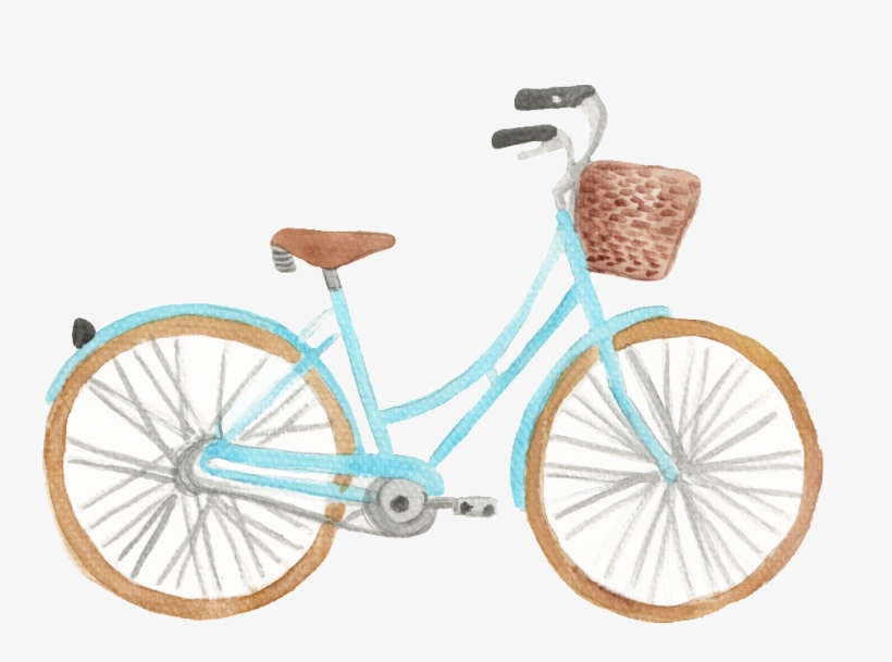Blue Bicycle Hand-painted Watercolor Transparent Free - Illustration, transparent png #147978