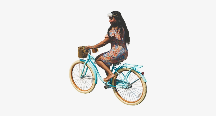 Girl Retro Bicycle Architecture - Riding Bike Png, transparent png #148627