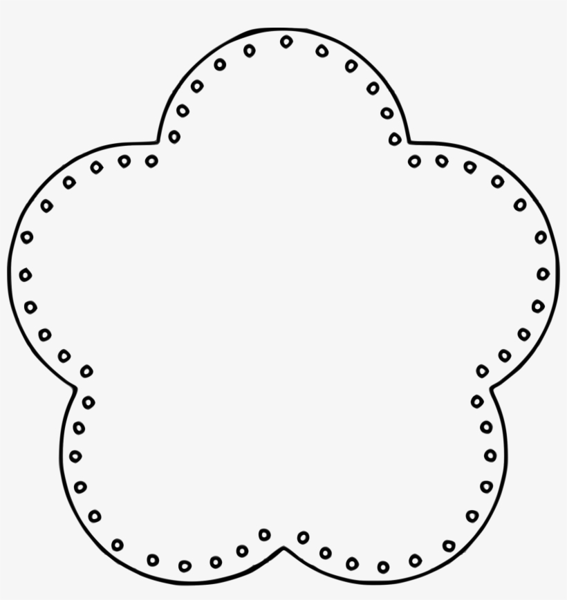 Flower 5 Scallop Circle Background, Eyelets Free - Contorno Flor Dibujo, transparent png #148672