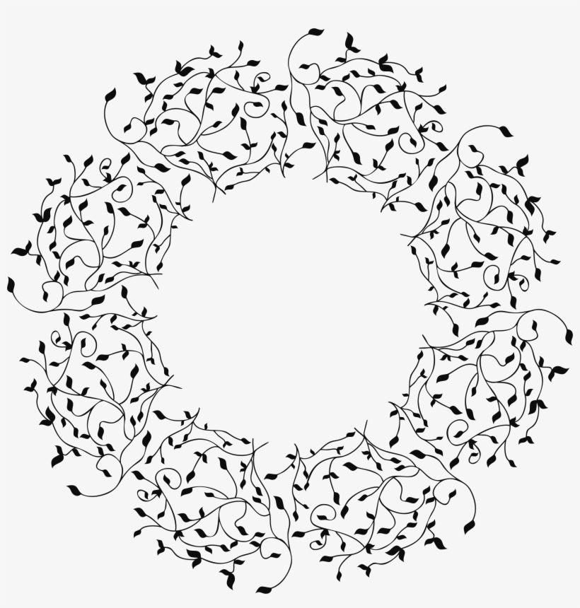 Leafy Frame Big Image Png - Vines In A Circle Drawing, transparent png #148787