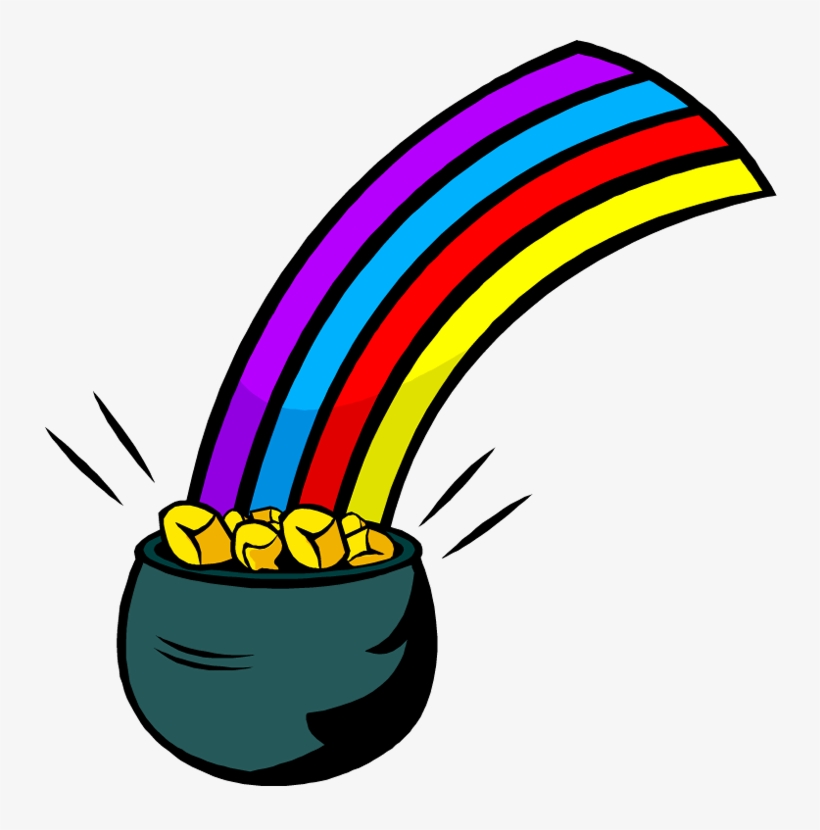 Rainbow And Pot Of Gold Clipart Free Download Clip - Rainbow With A Pot, transparent png #148790