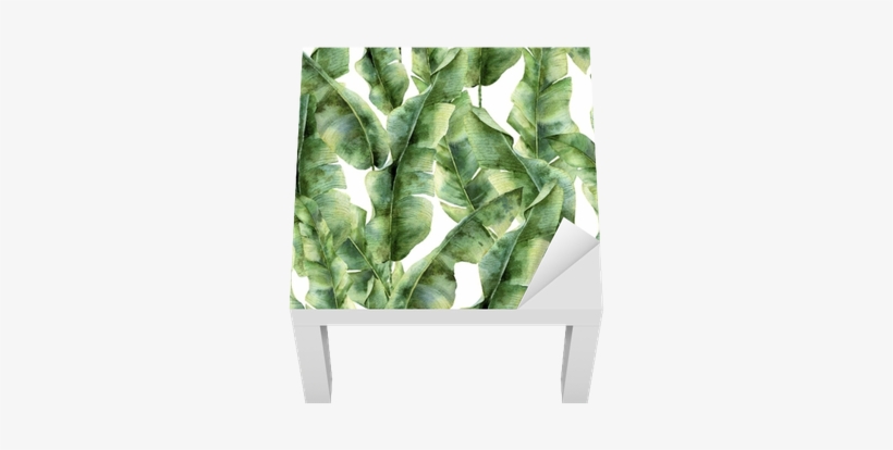 Watercolor Pattern With Banana Palm Leaves - Botanische Print, transparent png #149031