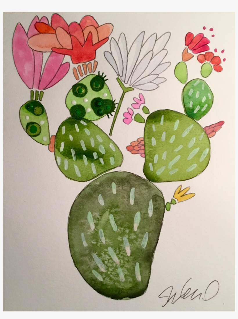 Cactus Water Color Png - Watercolor Painting, transparent png #149429