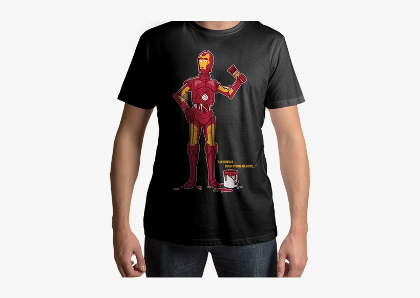 Iron Man C3p0 - T-shirt, transparent png #149602