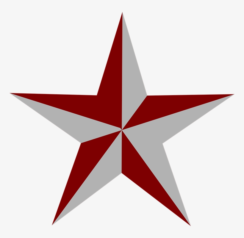Red Star Clip Art At Clker - Red And Grey Star, transparent png #149822