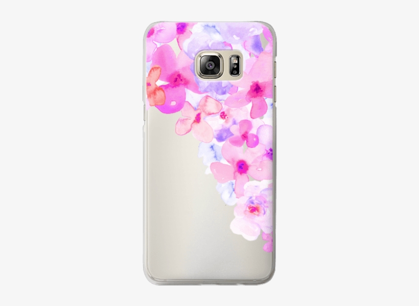 Bright Purple Watercolor Flowers Painted Floral Design - Mobile Phone Case, transparent png #149915