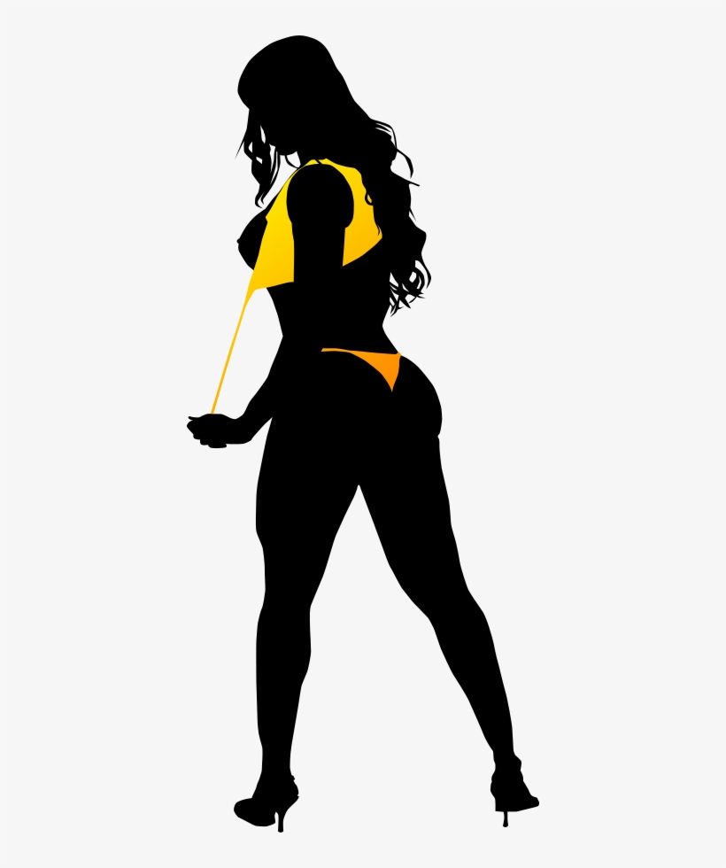 Silhouette - Bikini Girl Silhouette Png, transparent png #1400210