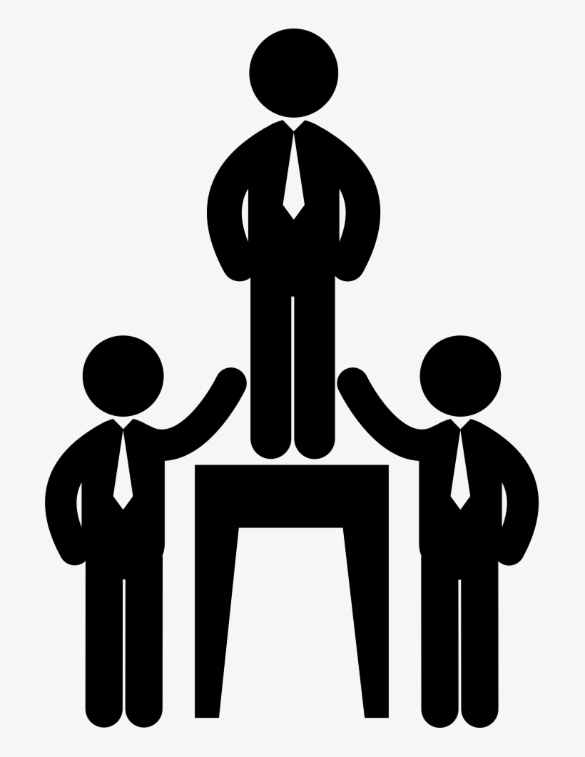 Businessmen Hierarchy With A Leader Comments - Black And White Leadership Icon, transparent png #1400573