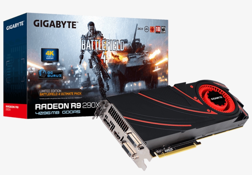 Gv R929xd5 4gd B Ga - Amd R9 290x Gigabyte, transparent png #1402590