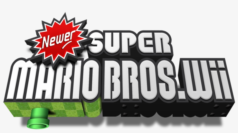 Newer Super Mario Bros - Newer Super Mario Bros Wii Logo, transparent png #1403690