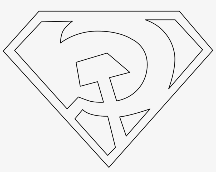 Superman Ussr Logo Outline By Mr-droy On Clipart Library - Batman, transparent png #1404747