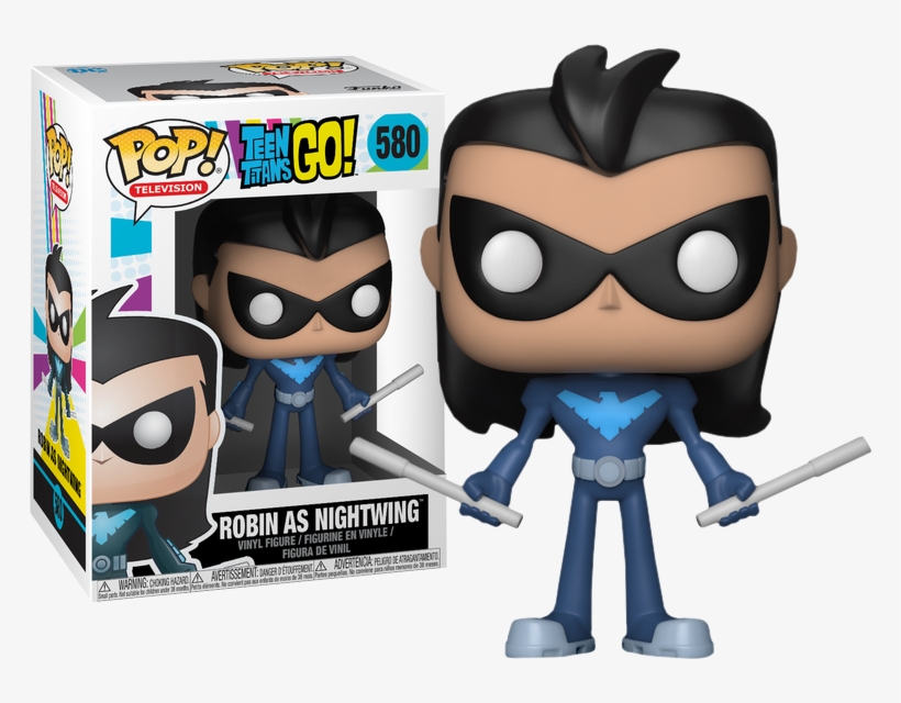 Robin As Nightwing Pop - Teen Titans Go Funko Pop, transparent png #1404795