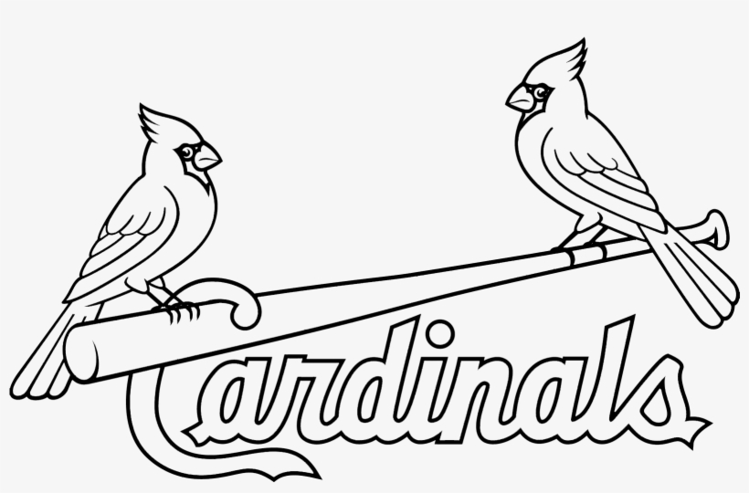 Louis Cardinals Logo Stencil - St Louis Cardinals Logo Black And White, transparent png #1405337