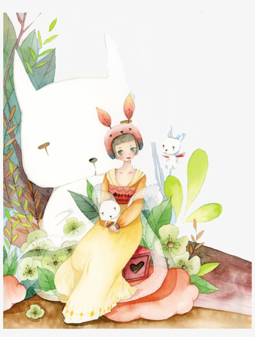 This Graphics Is Painted Fairy Rabbit Bun Pattern Image - Illustration, transparent png #1406967