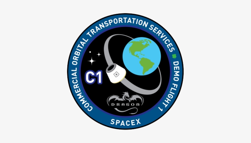 Spacex Dragon Cots Demo 1 Logo - Space X Dragon Logo, transparent png #1407365