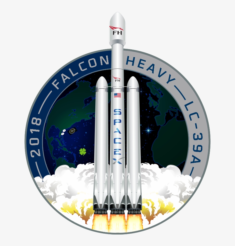 Spacex Falcon Heavy Launch Patch - Spacex Falcon Heavy Patch, transparent png #1407684
