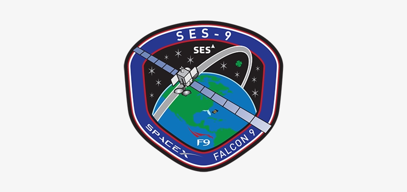 Spacex Ses-9 Mission - Mission Patch Falcon Heavy, transparent png #1407744