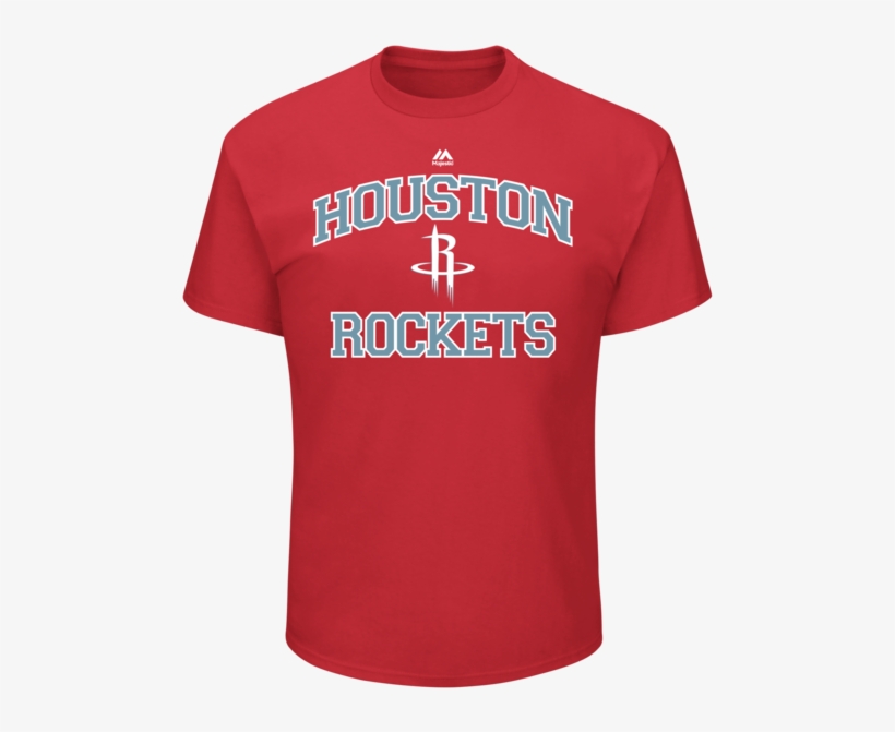 Men's Houston Rockets Majestic Red Heart And Soul T-shirt - Los Bravos Atlanta, transparent png #1408567