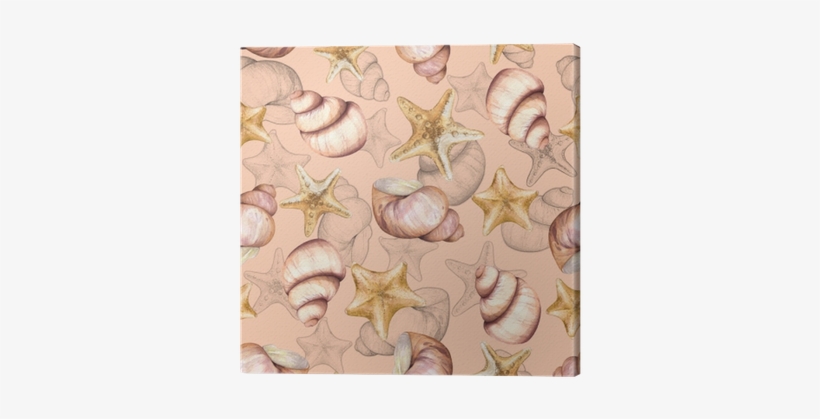 Marine Pattern With Shells - Watercolor Painting, transparent png #1409734