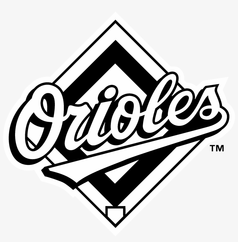 Baltimore Orioles 4 Logo Black And Ahite - Baltimore Orioles, transparent png #1410460