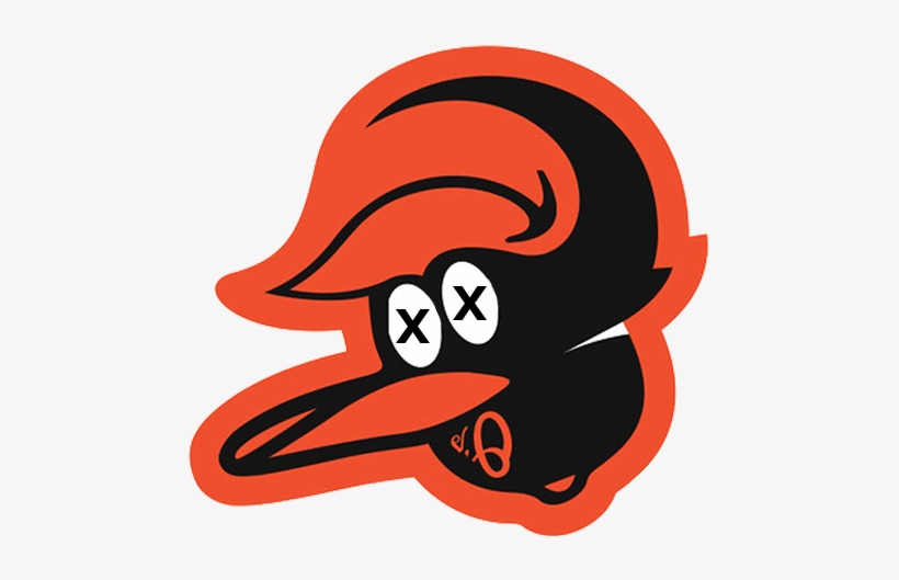 Baseballs Dead Bird - Mlb Baltimore Orioles 8-by-8 Inch Diecut Colored Decal, transparent png #1410556