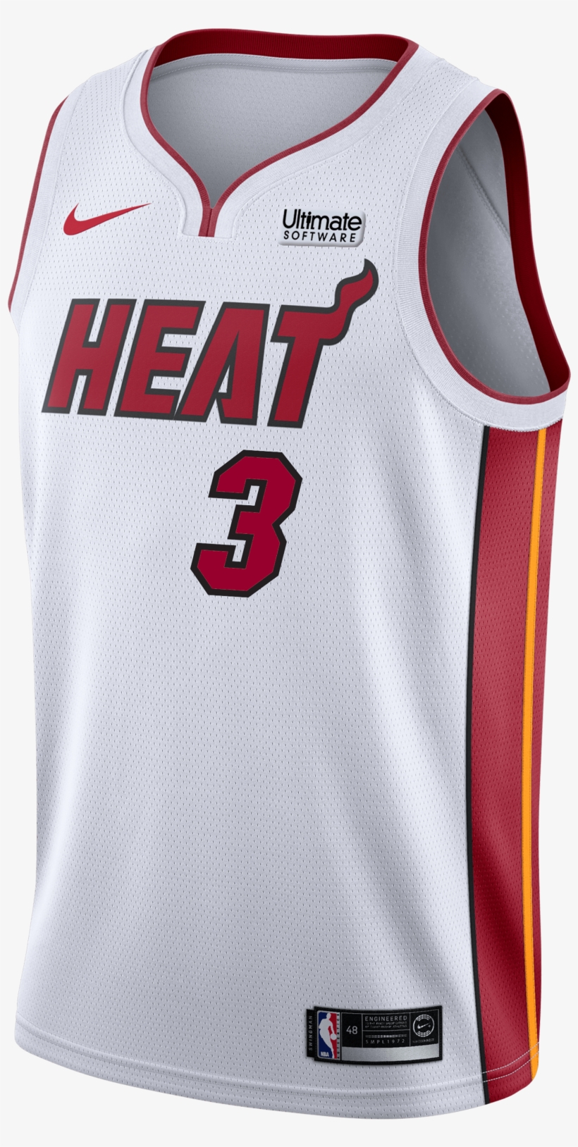 Miami Heat Jersey White, transparent png #1411679