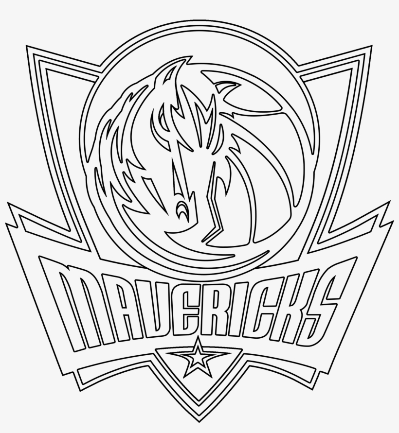 Dallas Mavericks Utah Jazz Miami Heat Boston - Dallas Mavericks Logo Black And White, transparent png #1411776