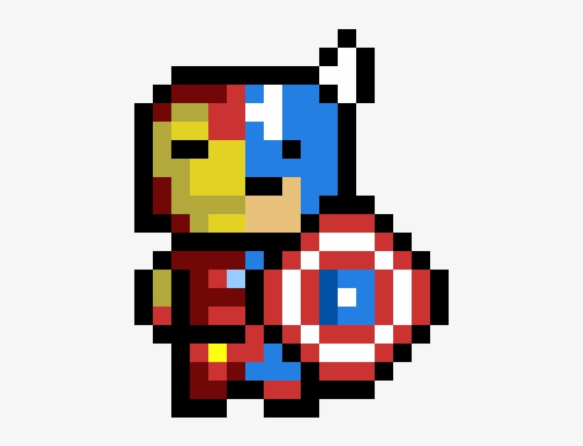 My Pixelart Of Captain America - 100 * 100 Pixel, transparent png #1411801