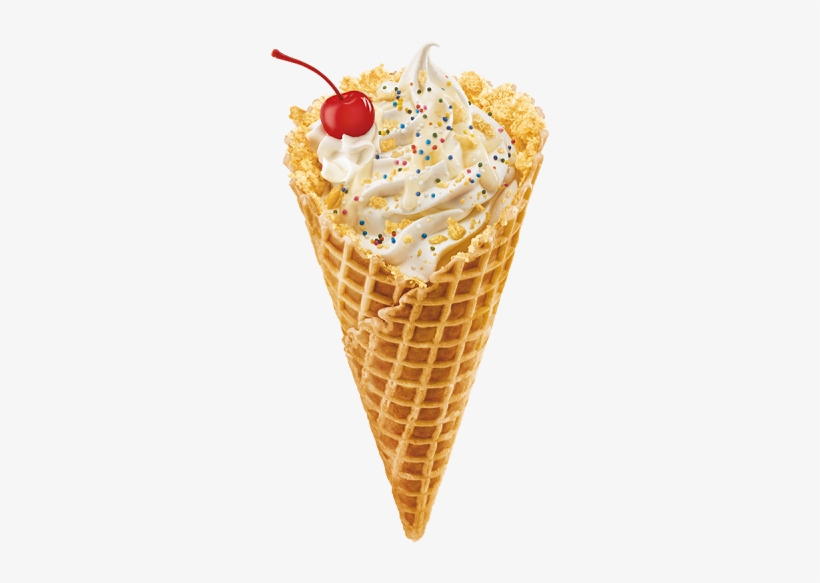 Vanilla Birthday Cake Waffle Cone - Ice Cream Cone, transparent png #1412238