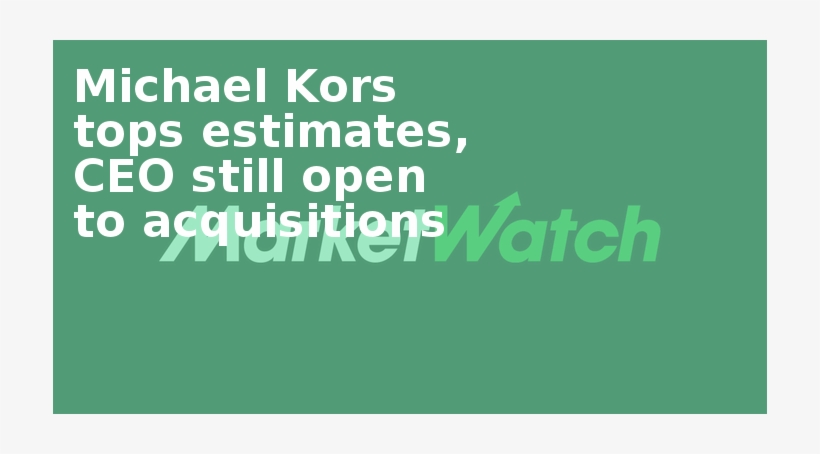 Michael Kors Tops Estimates, Ceo Still Open To Acquisitions - Stock, transparent png #1413852